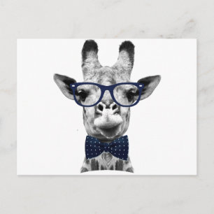 Postal Giraffe divertida de la época