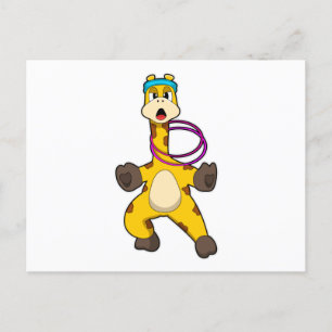 Postal Giraffe en Fitness con anillo de ala