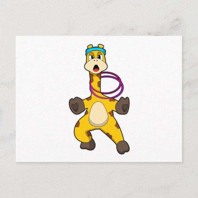 Postal Giraffe en Fitness con anillo de ala (Anverso)