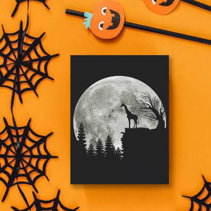 Postal Giraffe en la luna de Halloween