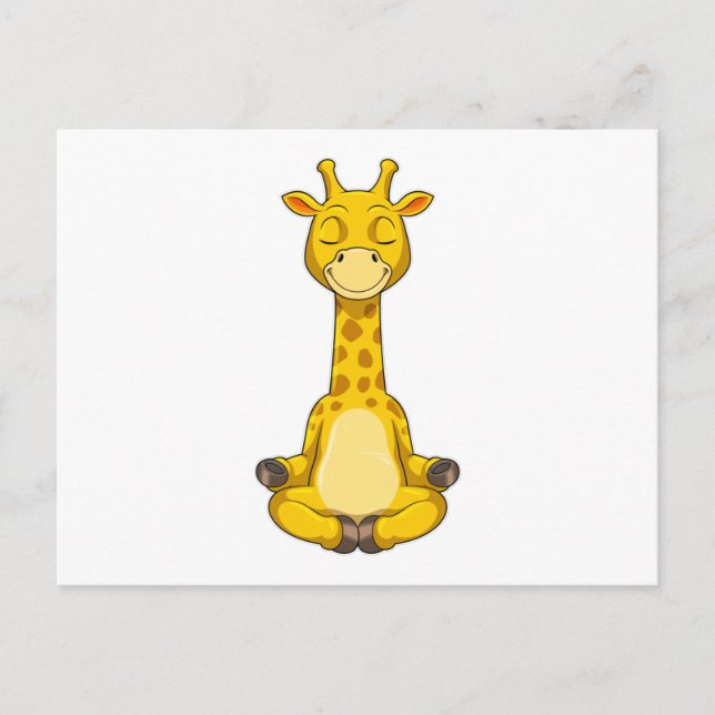 Postal Giraffe en la meditación del yoga (Anverso)