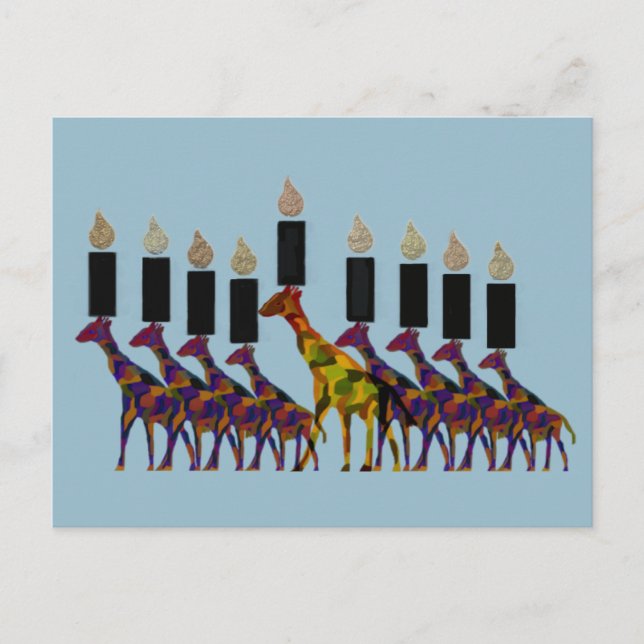 Postal Giraffe Hannukah Menorah (Anverso)