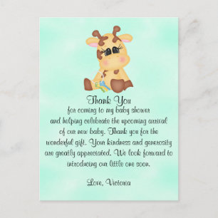 Postal Giraffe neutral de género de Baby Shower