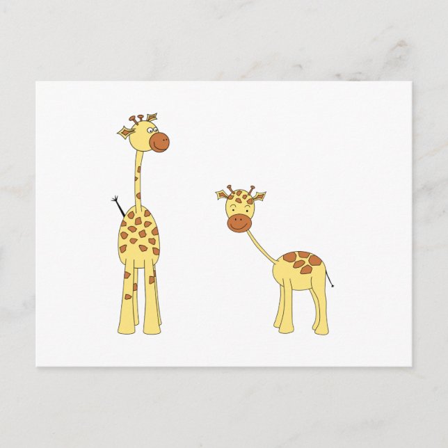 Postal Giraffe para adultos y bebés. Personalizado (Anverso)