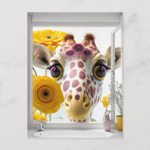Postal Giraffe Peeks in the Window