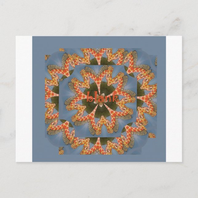 Postal Giraffe Resumen de arte Imprimir (Anverso)