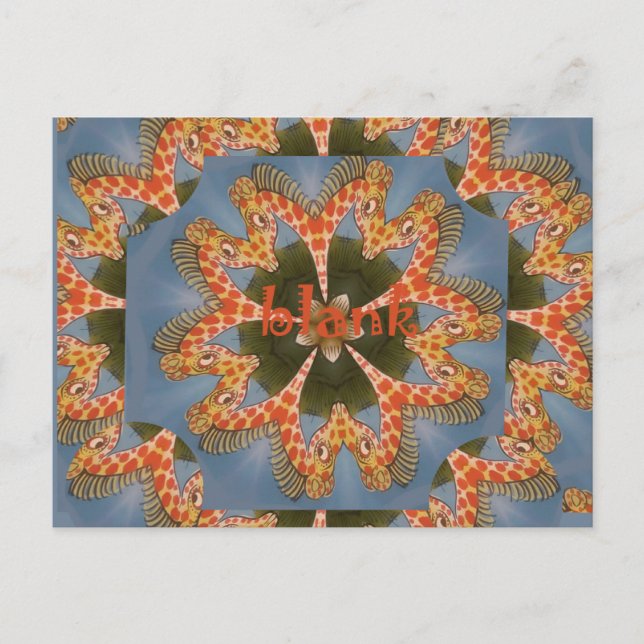 Postal Giraffe Resumen de arte Imprimir (Anverso)
