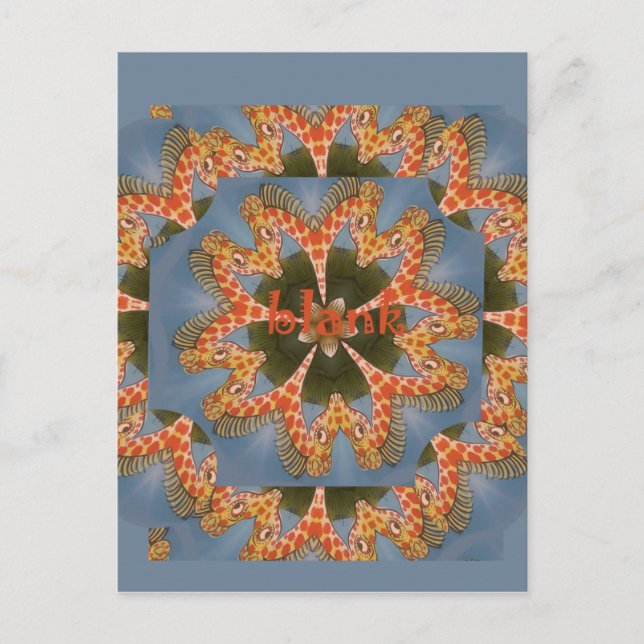 Postal Giraffe Resumen de arte Imprimir (Anverso)