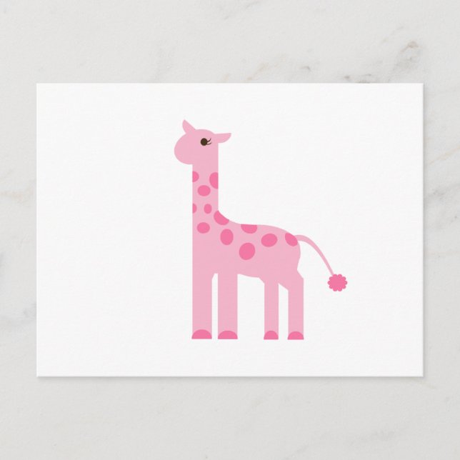 Postal Giraffe rosa (Anverso)