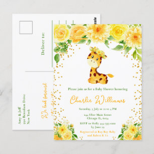 Postal Giraffe Sexo Neutral Baby Shower