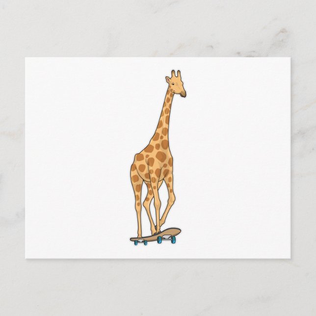 Postal Giraffe Skater Patineta (Anverso)