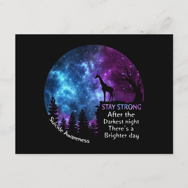 Postal Giraffe Suicidio Conciencia: Giraffe fuerte regalo (Anverso)