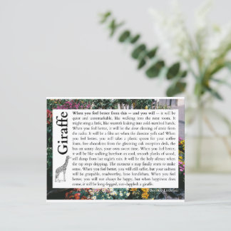 Postal Giraffe - Un poema sobre la recuperación