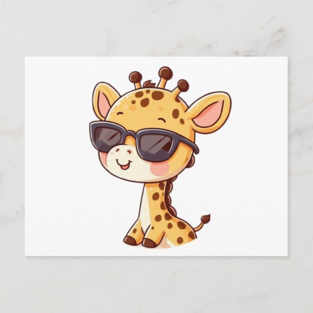 Postal Giraffe with sunglasses (Anverso)