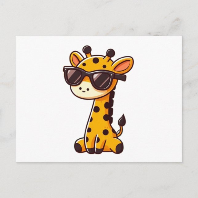 Postal Giraffe with sunglasses (Anverso)