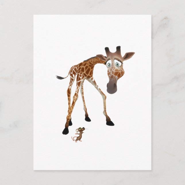 Postal Giraffe y ratón personalizado (Anverso)