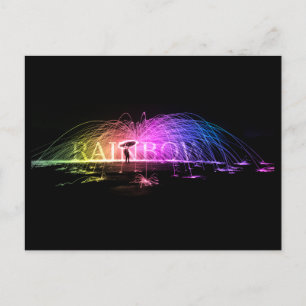Postal Girando el arcoiris