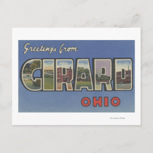 Postal Girard, OhioGrandes Escenas de letrasGirard, OH