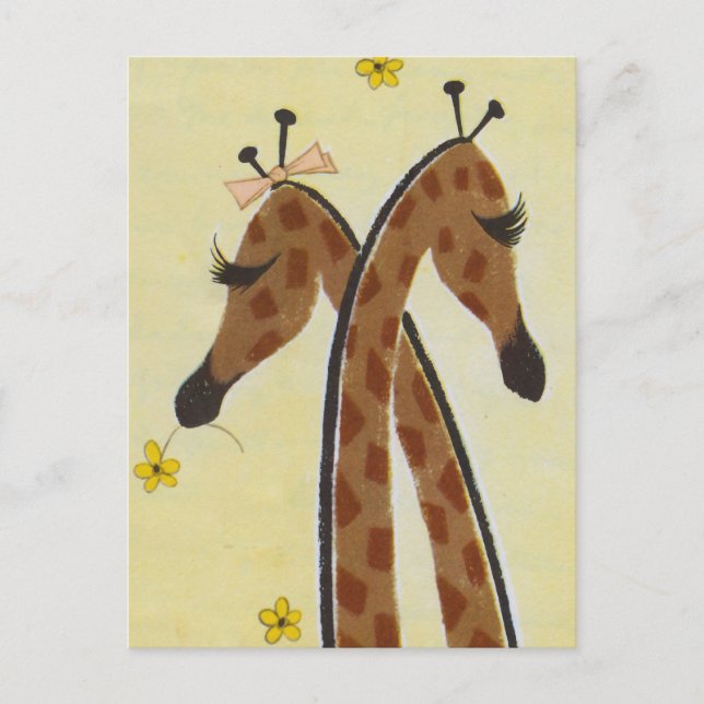 Postal Girasas enamoradas (Anverso)