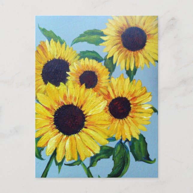 Postal Girasol amarillo (Anverso)