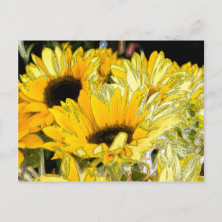 Postal Girasol artístico