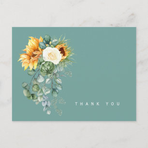 Postal Girasol Colorido Floral Salvia Funeral Agradecimie