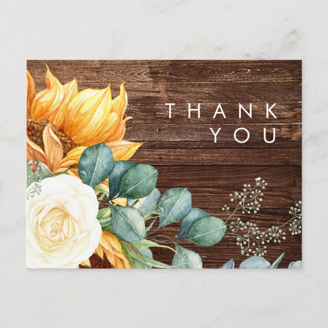 Postal Girasol de país en negrita | Boda De La Madera Gra (Anverso)