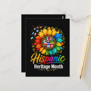 Postal Girasol Países Latinos Mes de la Herencia Hispana