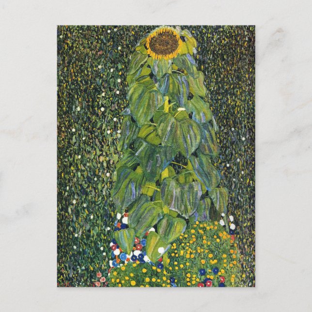 Postal Girasol por Gustav Klimt (Anverso)
