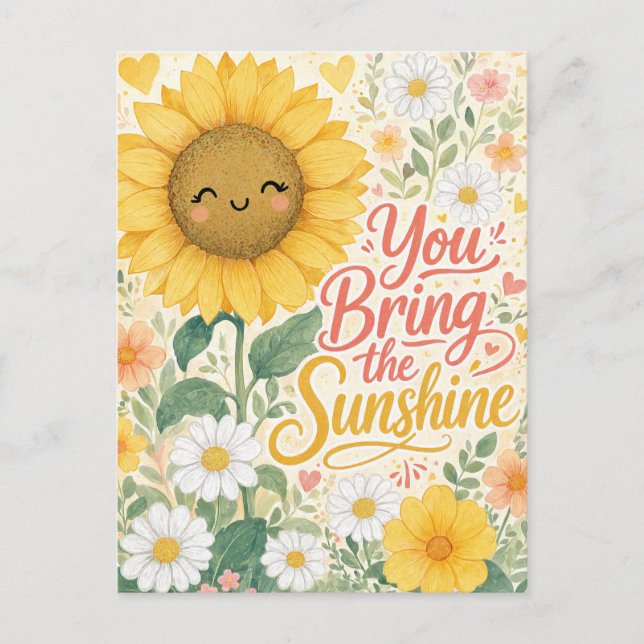 Postal Girasol: Traes la Luz del Sol (Anverso)