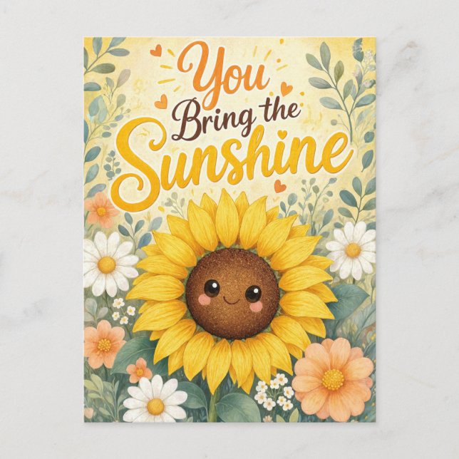 Postal Girasol : Tú Traes la Luz del Sol (Anverso)