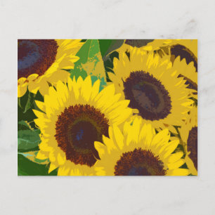 Postal Girasoles amarillos de verano