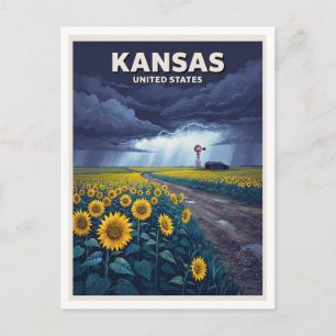 Postal Girasoles de Kansas después de la tormenta Dodge C