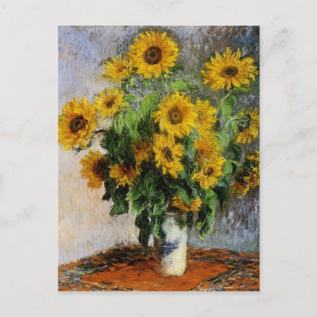 Postal Girasoles de Monet (Anverso)