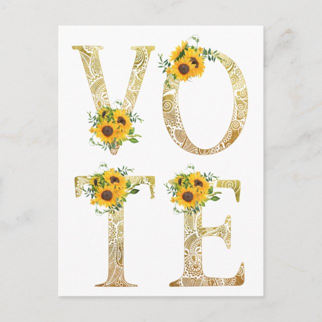 Postal Girasoles Dorados Votan (Anverso)