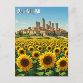 Postal Girasoles en San Gimingano Italia Viajes