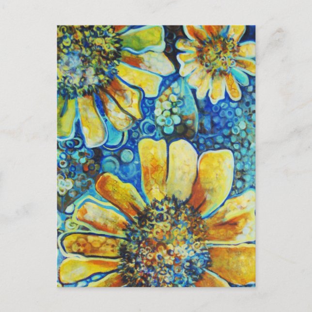 Postal Girasoles y Polk puntos (Anverso)