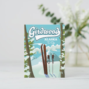 Postal Girdwood Alaska a esquiar