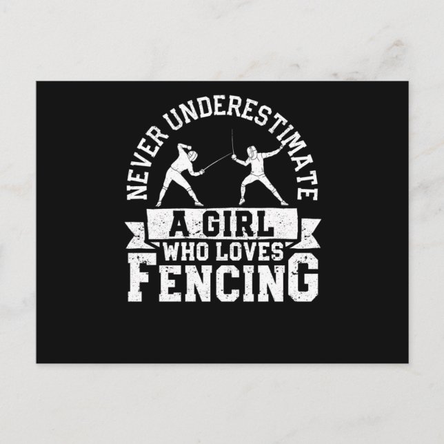 Postal Girl fencer never underestimate a girl (Anverso)