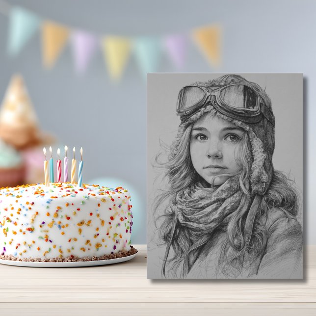 Postal Girl Pilot Aviator Fun Aviation Birthday  (Subido por el creador)