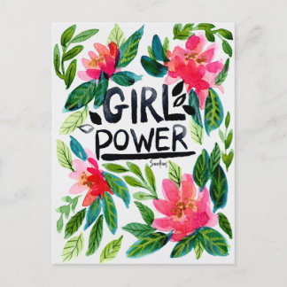 Postal GIRL POWER - Quote waterverf print