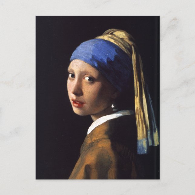 Postal Girl with a pearl earring. By Johannes Vermeer (Anverso)