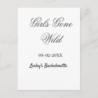 Postal Girls Gone wild Bachelorette party name date bride