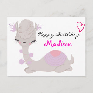 Postal Girly Llama Personalizado