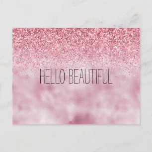 Postal Girly Pink Glam Purpurina