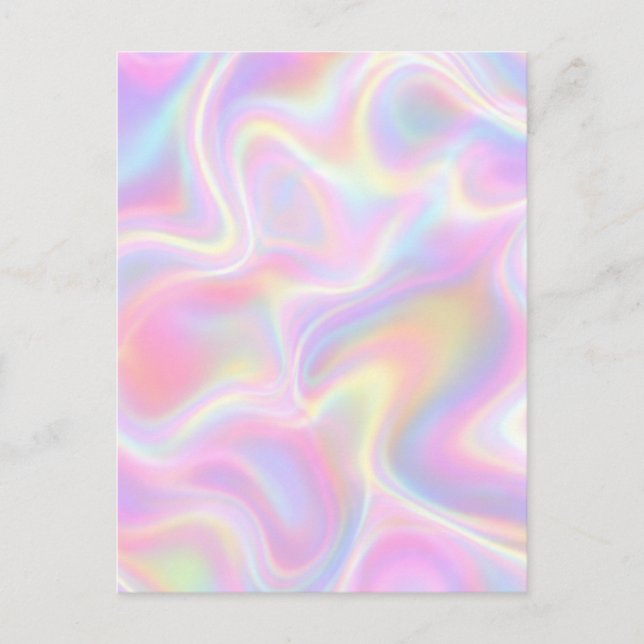 Postal Girly Vibrant Pastel Holographic Swirl Design      (Anverso)