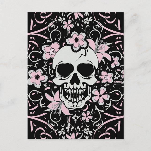 Postal Girly Vintage Skull (Anverso)