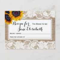 Giro de girasoles y novia de encaje para ser tarje