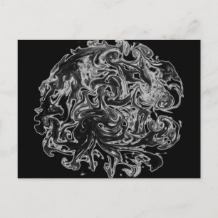 Postal Giro de tinta negra y blanca