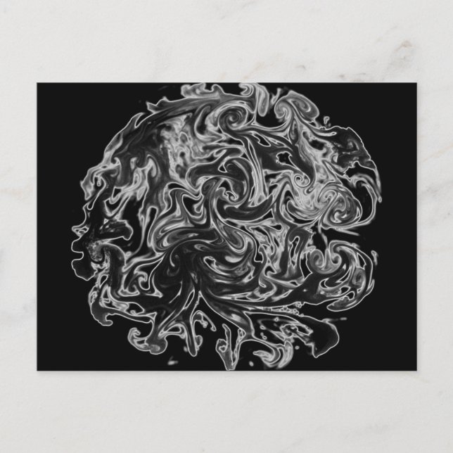 Postal Giro de tinta negra y blanca (Anverso)